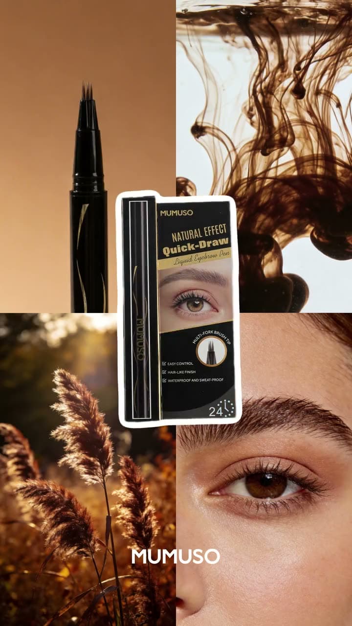 Natural-effect quick-draw liquid eyebrow pen