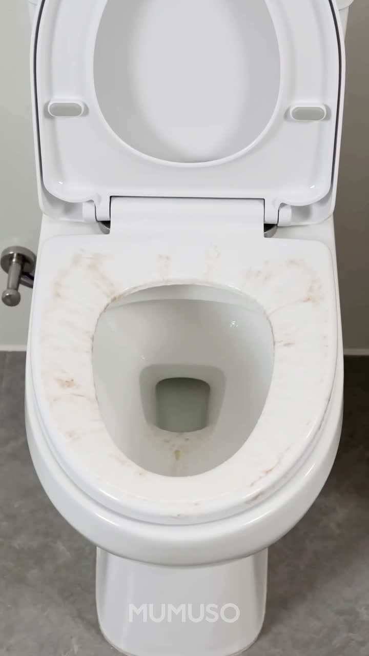 Toilet cleaning wipes in use